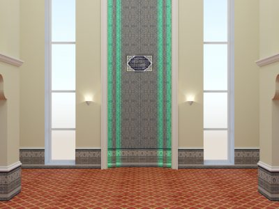 Интерьер мечеть Фатиха - Камера 1 - зеленая подсветка