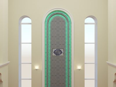 Интерьер мечеть Фатиха - Камера 2 - зеленая подсветка